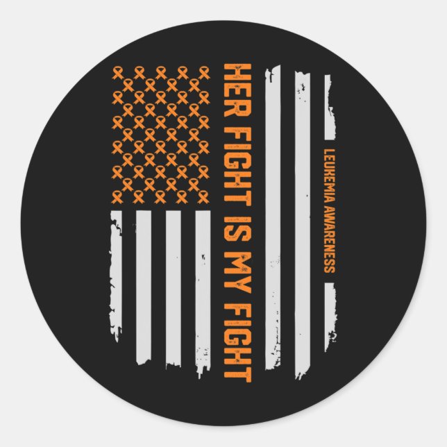 Leukemia Awareness American Flag T-Shirt Gift Runder Aufkleber (Vorderseite)
