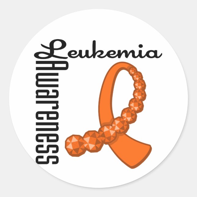 Leukemia Awareness Gemstone Ribbon Runder Aufkleber (Vorderseite)