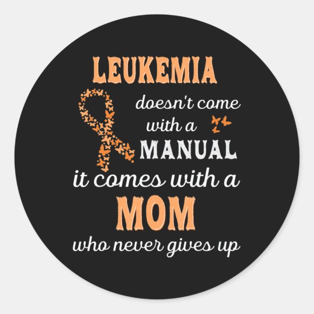 Leukemia awareness Mom Support Leukemia Warrior  Runder Aufkleber (Vorderseite)