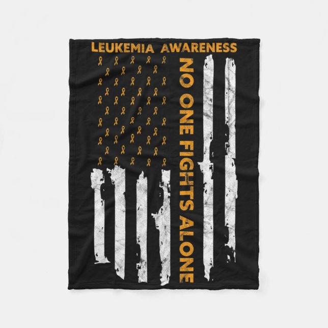 Leukemia Awareness Month American Flag I'm A Warri Fleecedecke (Vorderseite)