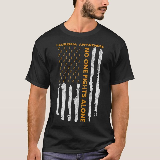 Leukemia Awareness Month American Flag I'm A Warri T-Shirt (Vorderseite)