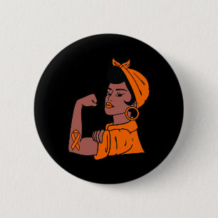 Leukemia Awareness Month Orange Ribbon Krieger Wo Button