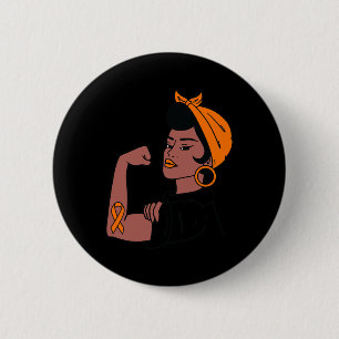 Leukemia Awareness Month Orange Ribbon Krieger Wo Button