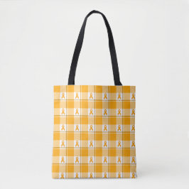 Leukemia Awareness Plaid Orange Ribbon Tasche