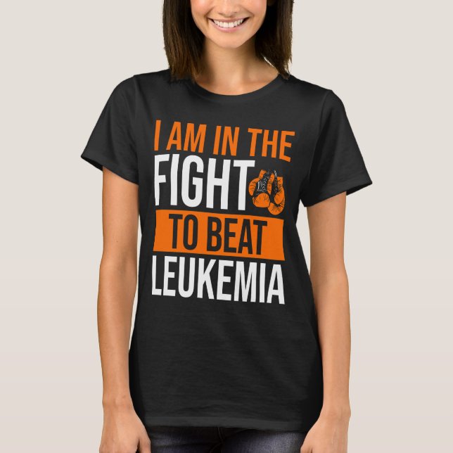 Leukemia Awareness Ribbon Beat Disease Warrior T-Shirt (Vorderseite)