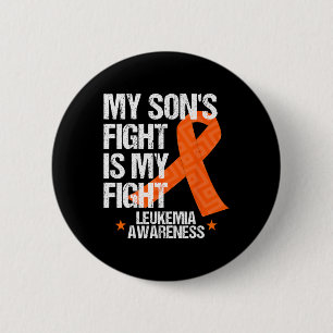 Leukemia Awareness Son Fight Orange Ribbon Geschen Button