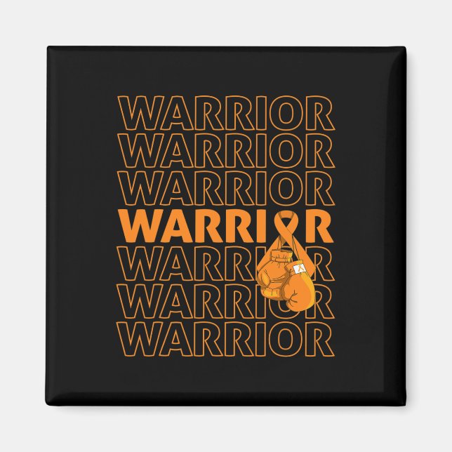 Leukemia Awareness Warrior Orange Ribbon Boxing Gl Magnet (Vorne)