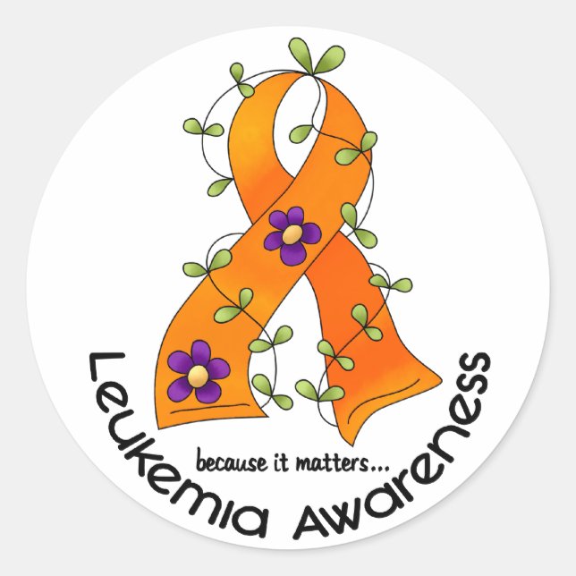 LEUKEMIA-Blume - Band 1 Runder Aufkleber (Vorderseite)