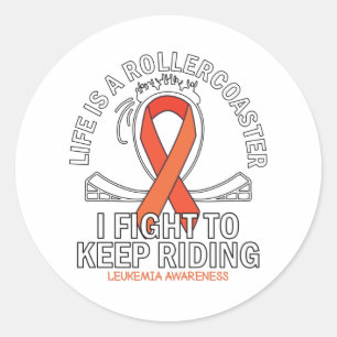 Leukemia cancer awareness orange ribbon runder aufkleber