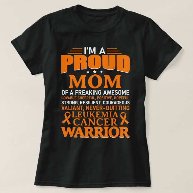 Leukemia Cancer Awareness Survivor Orange Ribbon M T-Shirt (Design vorne)
