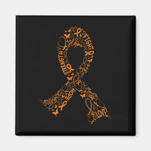 Leukemia Cancer Fight Warrior Orange Ribbon Awaren Magnet