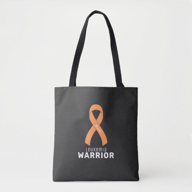 Leukemia Cancer Ribbon Black Tote Bag Tasche (Vorderseite)