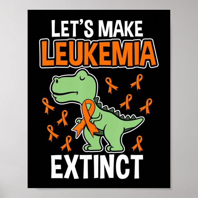 Leukemia Dinosaur Orange Ribbon Hämatologe Repti Poster (Vorne)
