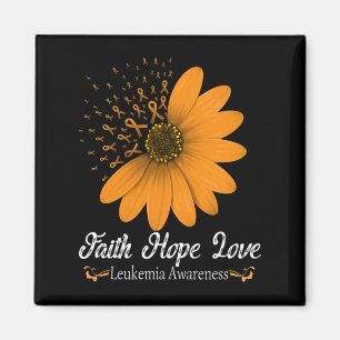 Leukemia Faith Hope Liebe Orange Ribbon Blutanz Magnet