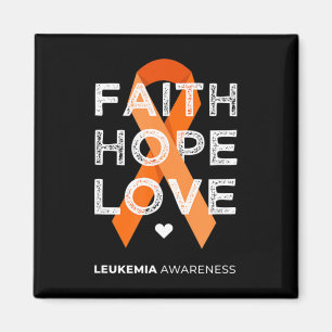 Leukemia Faith Hope Liebe Orange Ribbon Leukemia A Magnet