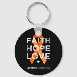 Leukemia Faith Hope Liebe Orange Ribbon Leukemia A Schlüsselanhänger