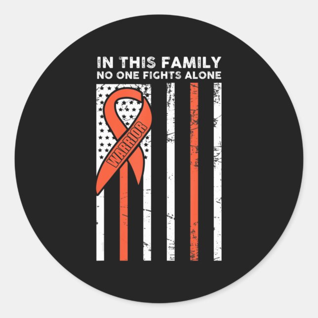 Leukemia Fight Cancer Ribbon 6 Runder Aufkleber (Vorderseite)