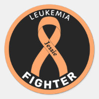 Leukemia Fighting Ribbon Black Round Sticker