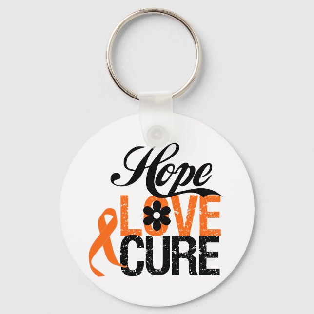 LEUKEMIA Hope Liebe Cure Geschenke Schlüsselanhänger (Vorderseite)