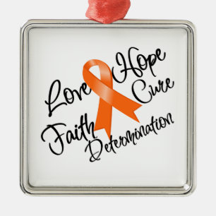 Leukemia Love Hope Determination Ornament Aus Metall
