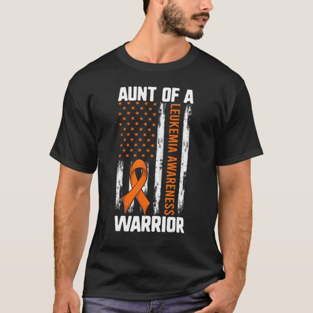 Leukemia Nichte Nephew Tante einer US-Kriegsflagge T-Shirt (Vorderseite)