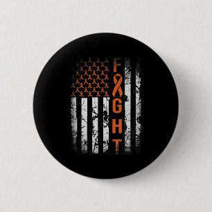 Leukemia Ribbon Fight American Flag Leukemia Aware Button