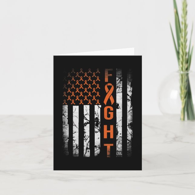 Leukemia Ribbon Fight American Flag Leukemia Aware Karte (Vorderseite)