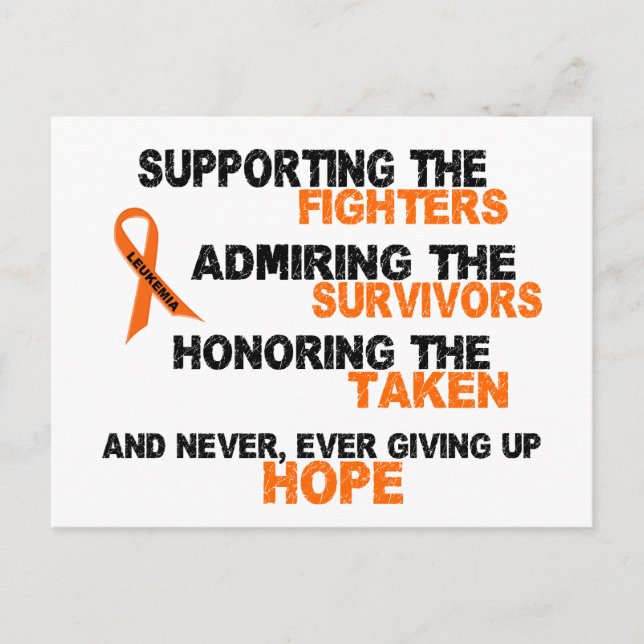 LEUKEMIA zur Unterstützung der Bewahrung von Ehren Postkarte (Vorderseite)