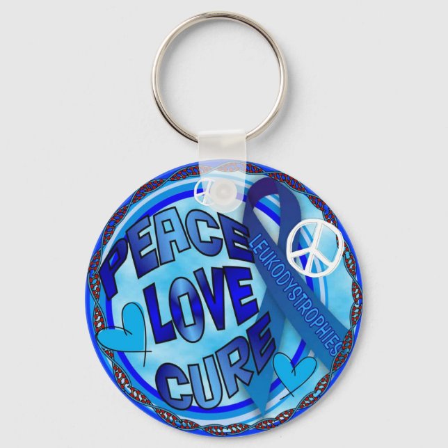 Leukodystrophie AWARENESS PEACE LIEBE CURE Schlüsselanhänger (Vorderseite)