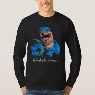 Leukodystrophie-Bewusstseinsmonat Blaues Band Trex T-Shirt