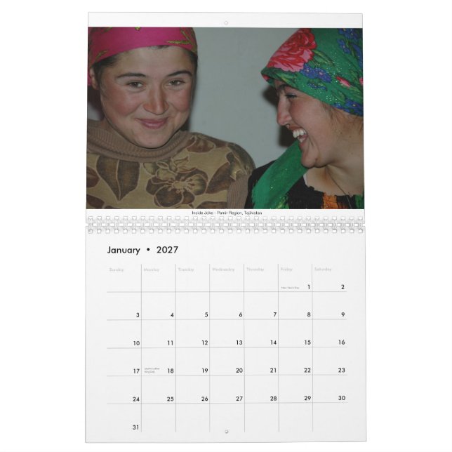 Leute der Welt Kalender (Jan 2027)
