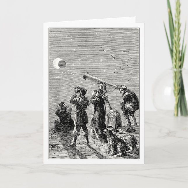 Leute, die eine Sonnenfinsternis aufpassen Karte (Vorderseite)