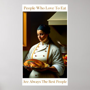 Leute, die Liebe zum Essen haben - großes Küchenpl Poster