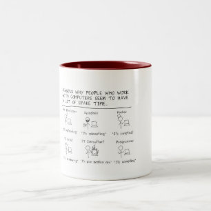 Leute, die mit Computern… arbeiten Zweifarbige Tasse