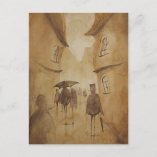 Leute gingen so postkarte