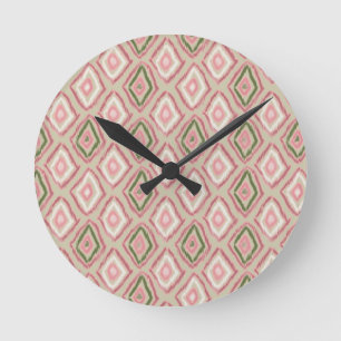 Leute, Ikat-Muster Runde Wanduhr