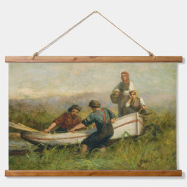 Leute in der Nähe von Bootspalast Wandteppich Mit Holzrahmen