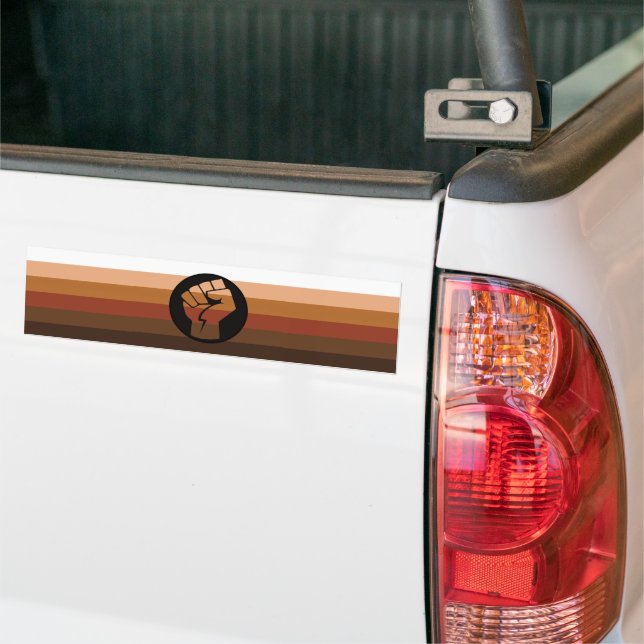 Leute mit Farbe (POC) - Stolz und Faust Autoaufkleber (Auf Lkw)