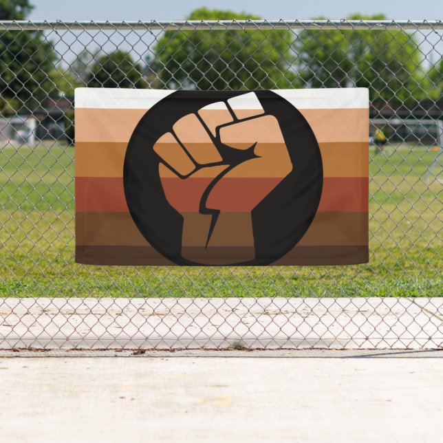 Leute mit farbigem (POC) Stolz Banner (Insitu)
