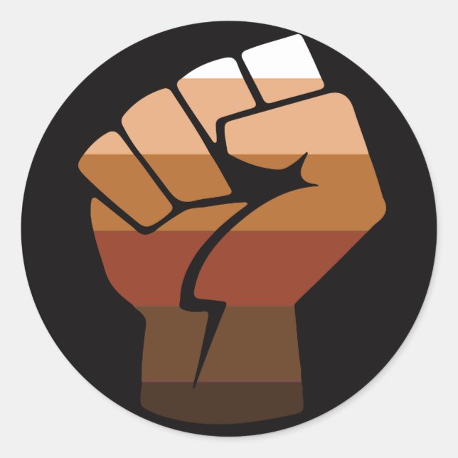 Leute mit farbigem (POC) Stolz Runder Aufkleber (Vorderseite)