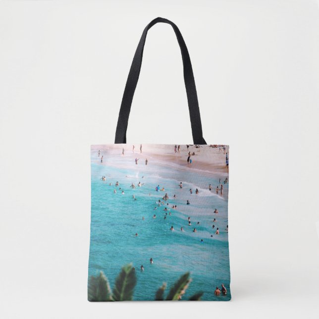 Leute schwimmen am Strand Tasche (Vorderseite)