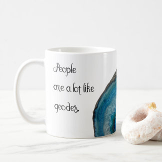 Leute sind viel wie Geodes Zitat-Blau-Achat Kaffeetasse