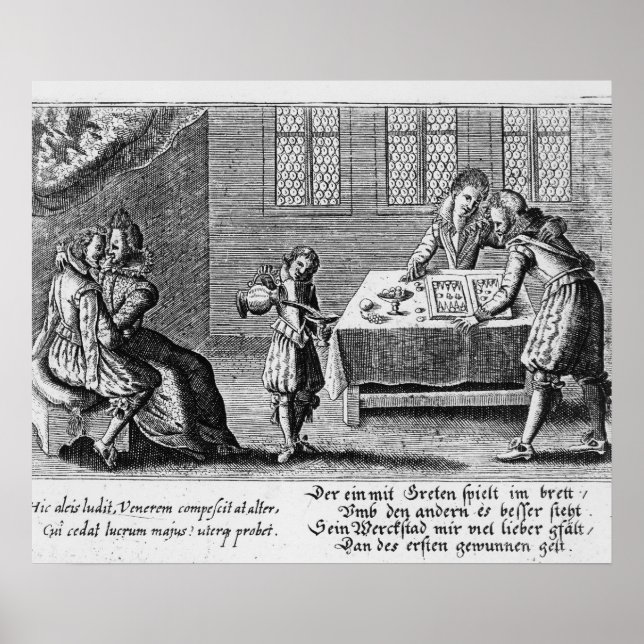 Leute spielen Backgammon Poster (Vorne)
