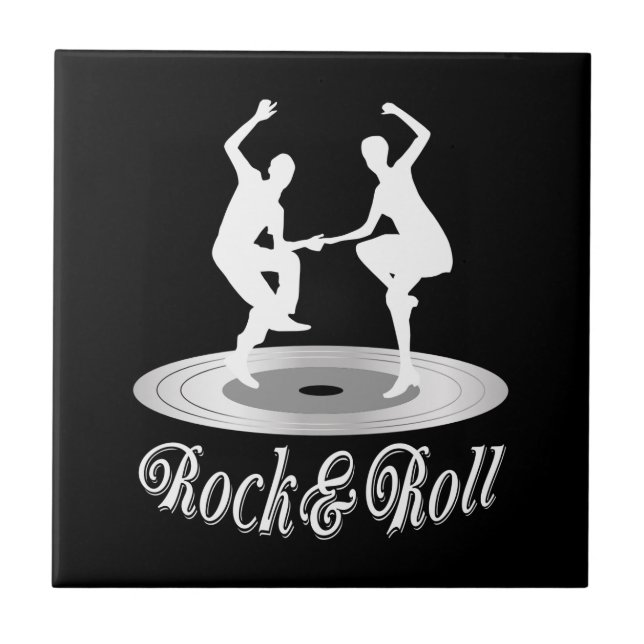 Leute tanzen Rock and Roll Fliese (Vorderseite)