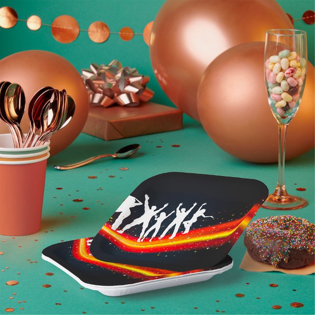 Leute tanzen Silhouetten Papier Teller (Von Creator hochgeladen)