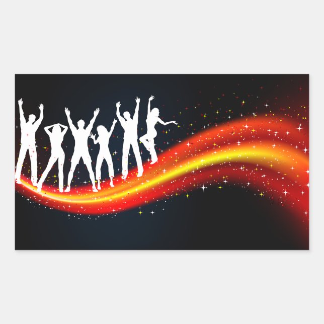 Leute tanzen Silhouetten Sticker (Vorderseite)