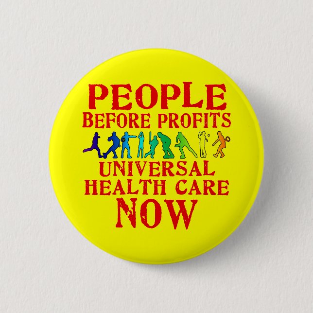 Leute vor Gewinn-Gesundheitswesen-Entwurf Button (Vorderseite)