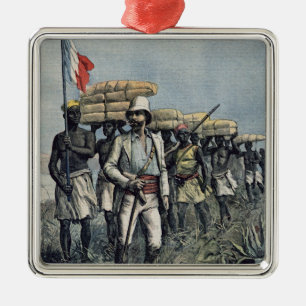 Leutnant Mizon auf seiner Dienstreise 1892 Silbernes Ornament
