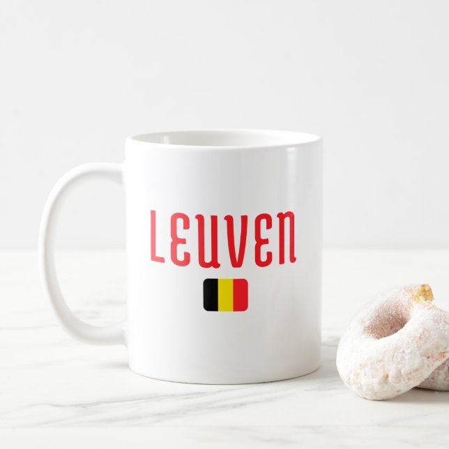 LEUVEN Belgien Flag Kaffeetasse (Mit Donut)