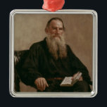 Lev Tolstoy 1887 Ornament Aus Metall<br><div class="desc">Lev Tolstoy | durch Ilya Efimovich Repin | Kunst-Standort: Tretjakow-Galerie,  Bild-Sammlungs-Zahl Moskaus,  Russland | russische Künstler-|: XZL149441</div>